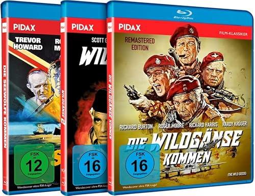 Die Wildgänse kommen + Wildgänse 2 – Sie fliegen wieder (zzgl. Bonus: Die Seewölfe kommen) Drei spektakuläre Söldner-Action Meisterwerke in HD mit Weltstarbesetzung (3 Blu-Rays)