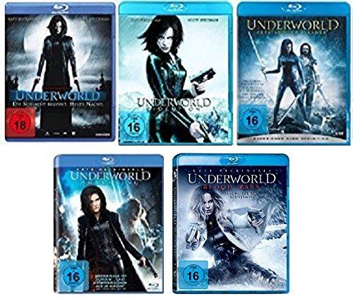 Underworld 1-5 (Underworld - Evolution - Aufstand der Lykaner - Awakening - Blood Wars) FSK-18 Blu-Ray Set - Deutsche Originalware [5 Blu-rays]