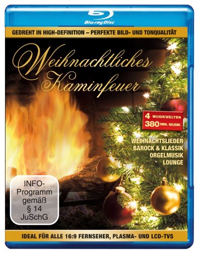 Weihnachtliches Kaminfeuer mit 4 Musikwelten